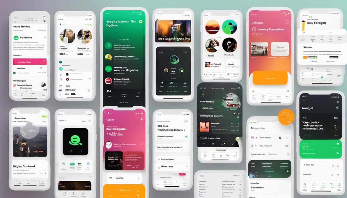 Image depicting the various core functions and features of the Spotify app.